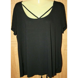 Trendyland Women Black Short Sleeve Top 1X GUC